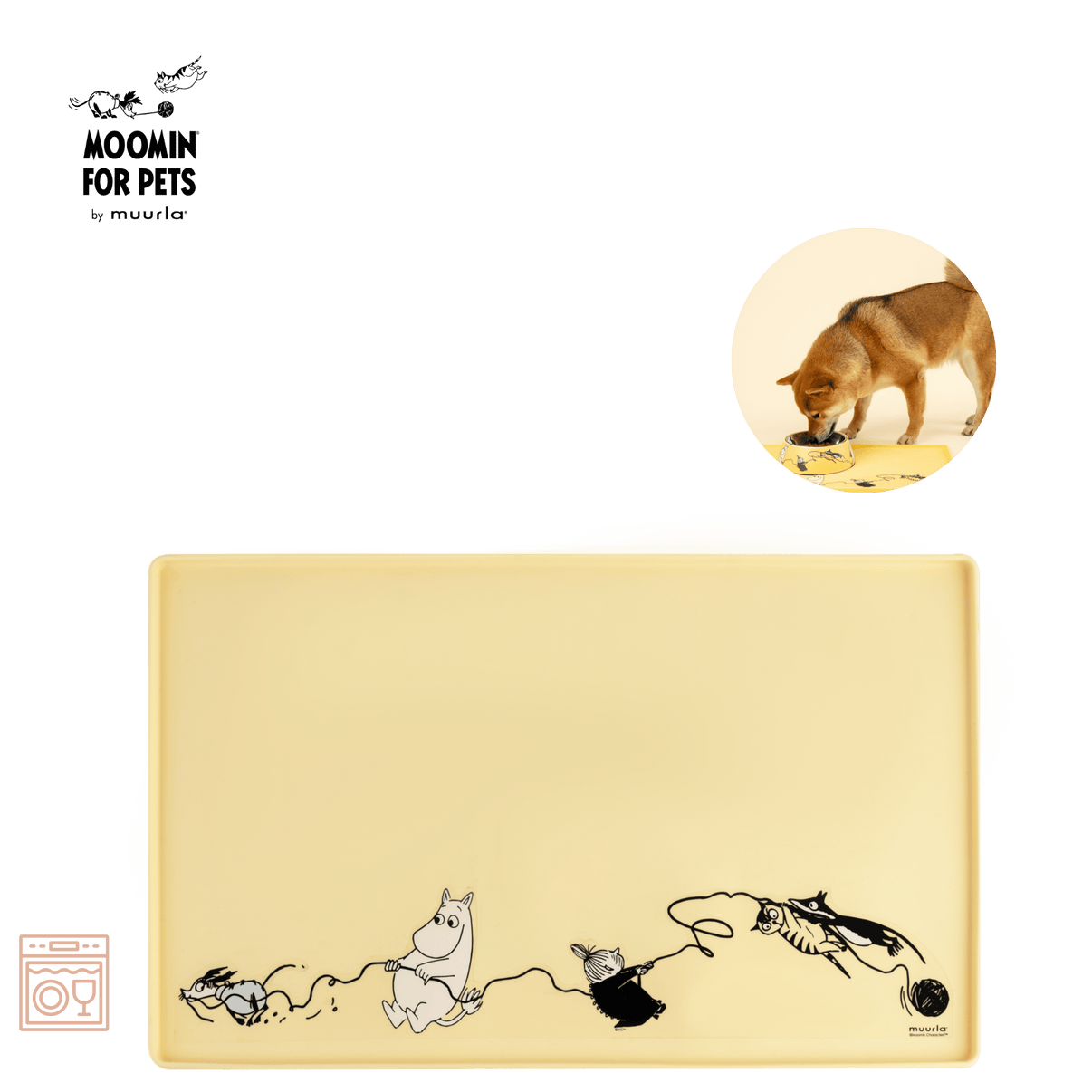 Mumitroldene silikoneunderlag 48 x 30 cm - gul - Dsignhouse