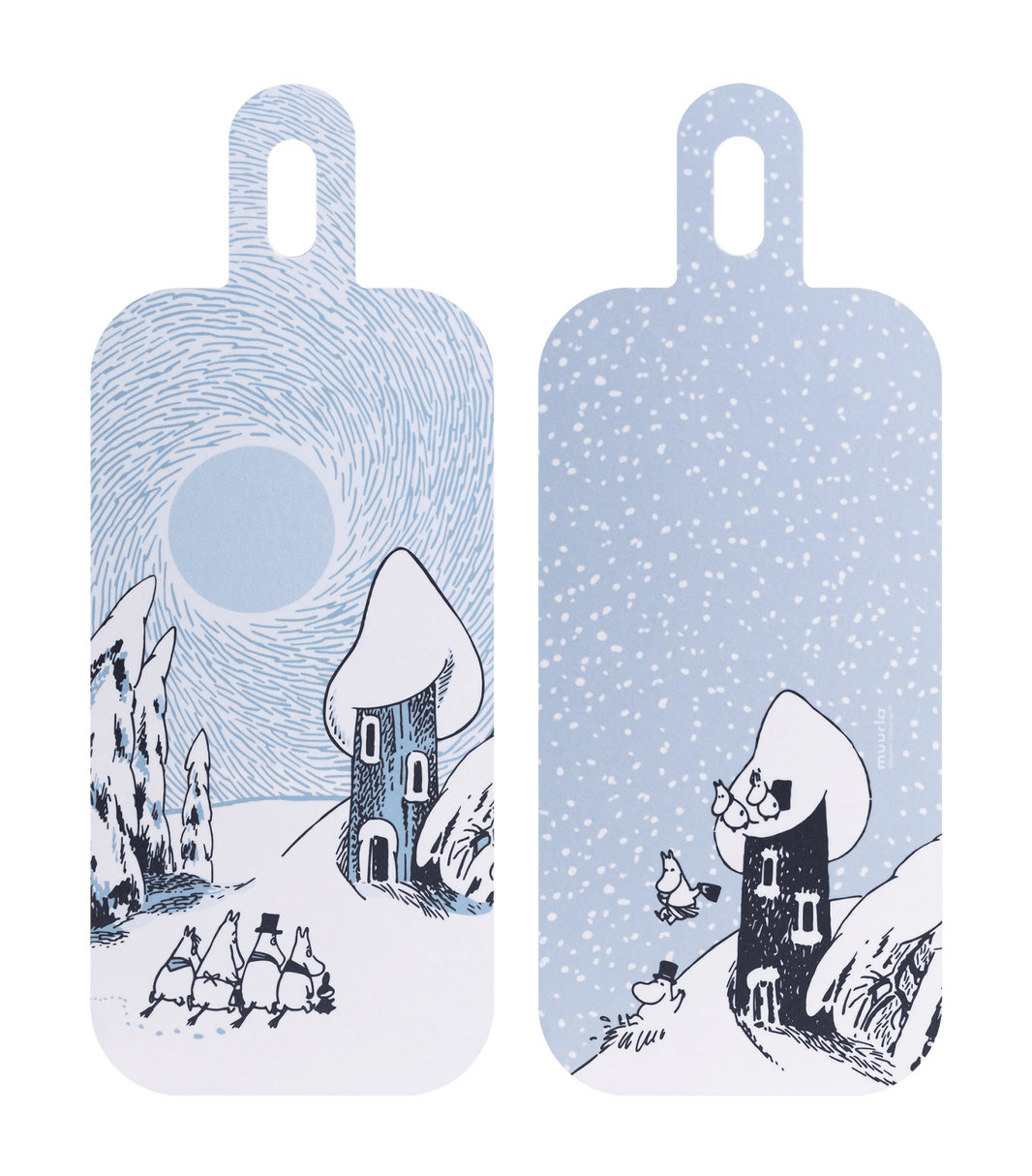 Mumitroldene skærebræt 13 x 33 cm - Snowy Valley - Dsignhouse