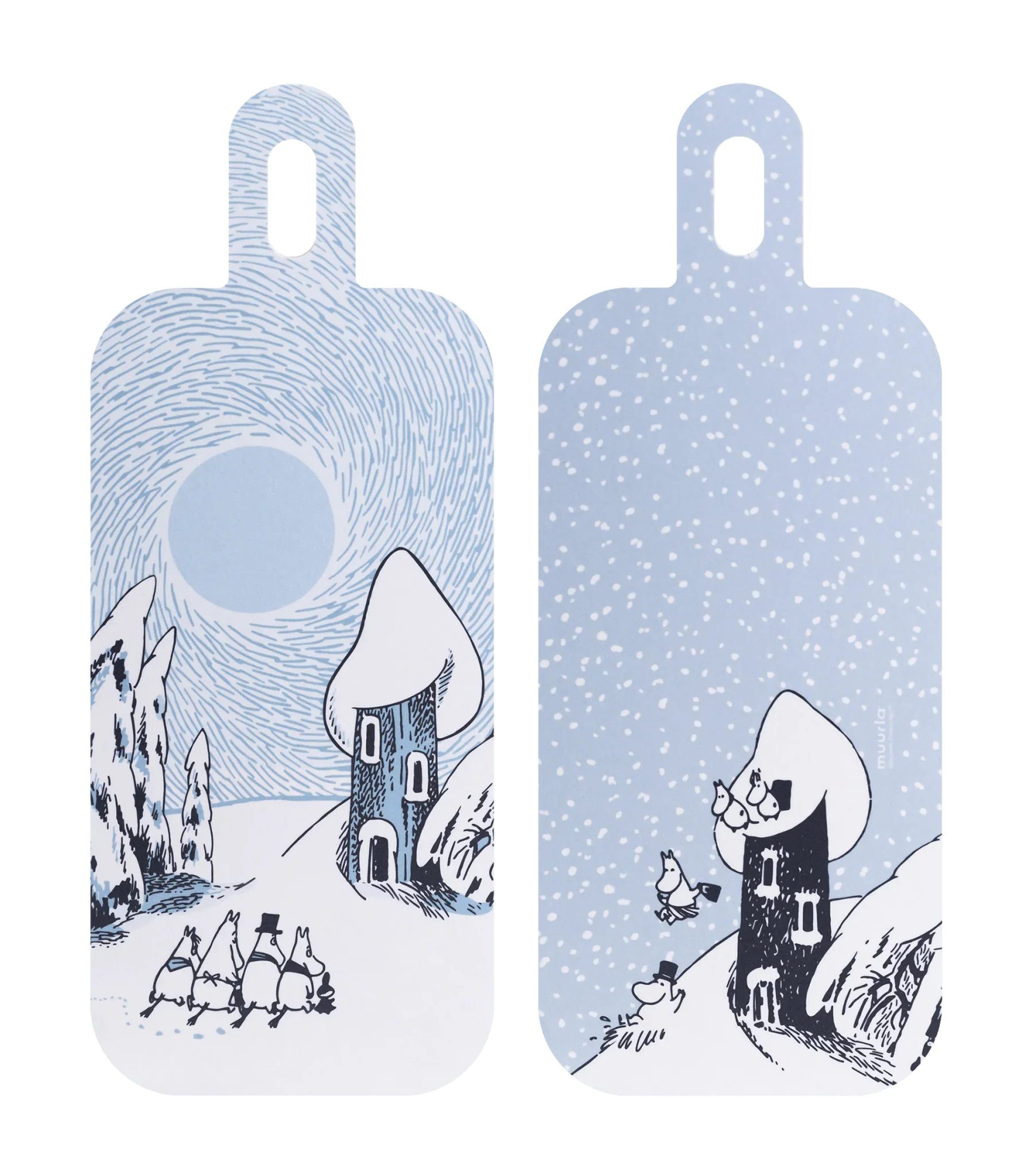 Mumitroldene skærebræt 13 x 33 cm - Snowy Valley - Dsignhouse