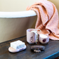 Mumitroldene tandbørstekrus Powder Rose - A-grade porcelæn/keramik - Låg i silikone - Dsignhouse