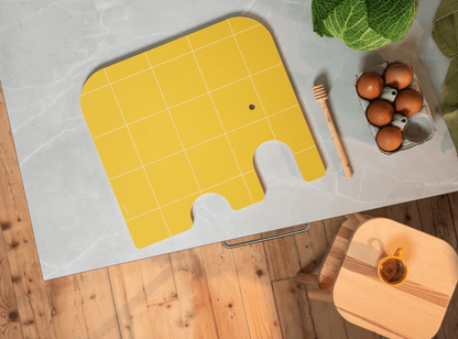 Muurla skærebræt, Elefant, birk/gul, large - Dsignhouse