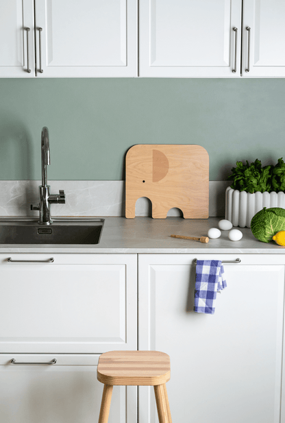 Muurla skærebræt, Elefant, birk/gul, large - Dsignhouse