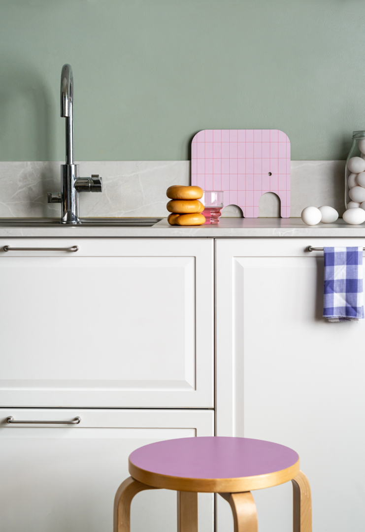 Muurla skærebræt, Elefant, birk/rosa, Medium - Dsignhouse