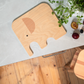 Muurla skærebræt, Elefant, birk/rosa, Medium - Dsignhouse