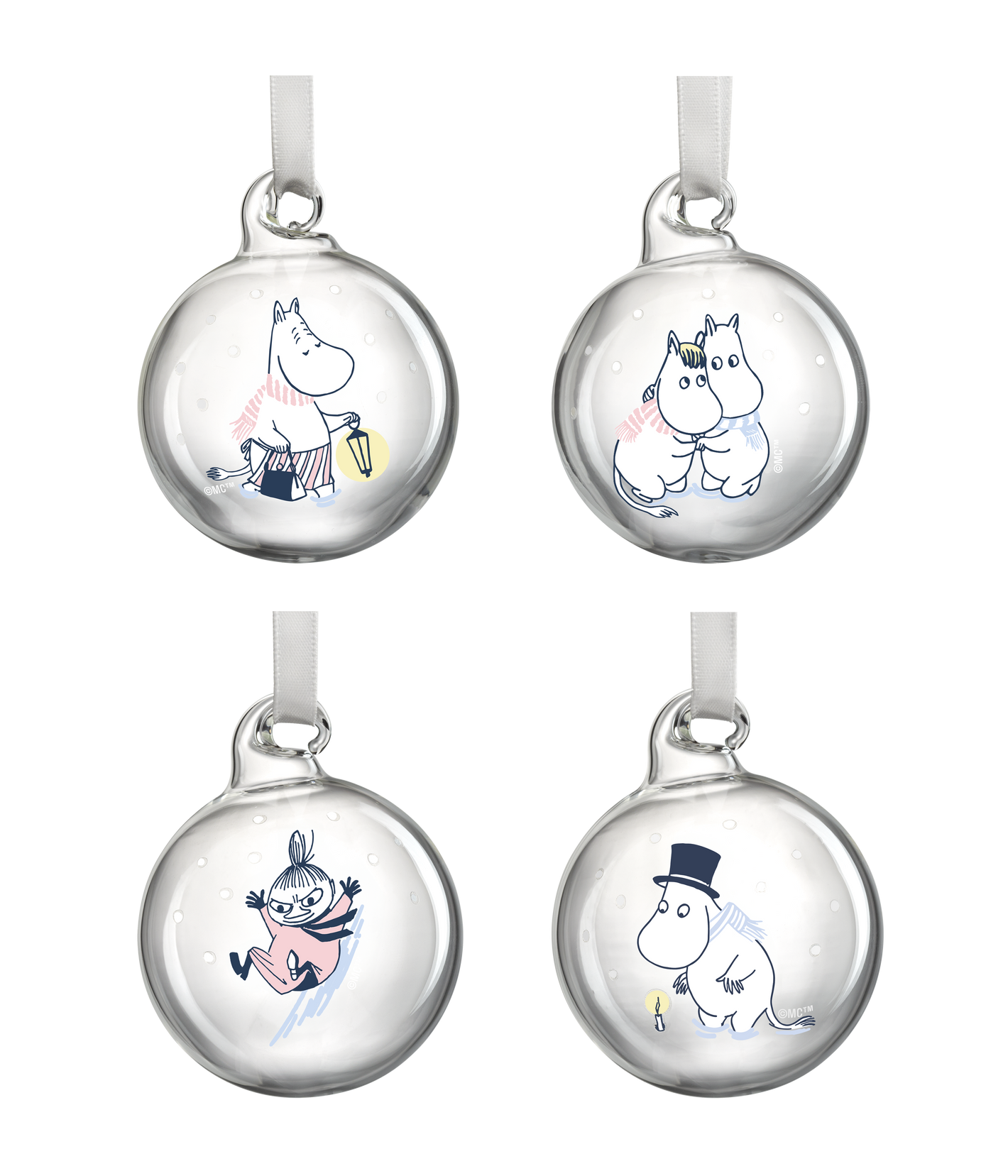 Moomin Christmas bauble Let it Snow Ø5cm set of 4