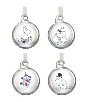 Moomin Christmas bauble Let it Snow Ø5cm set of 4