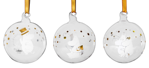 Moomin Christmas bauble - Sparkling Stars 7 cm, set of 3