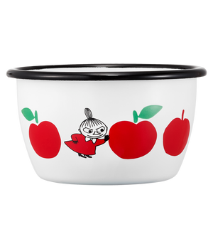 Mumitroldene emaljeskål Joyful Apples 3dl