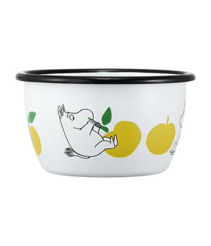 Mumitroldene emaljeskål Joyful Apples 3dl