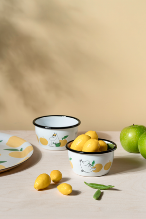 Mumitroldene emaljeskål Joyful Apples 3dl