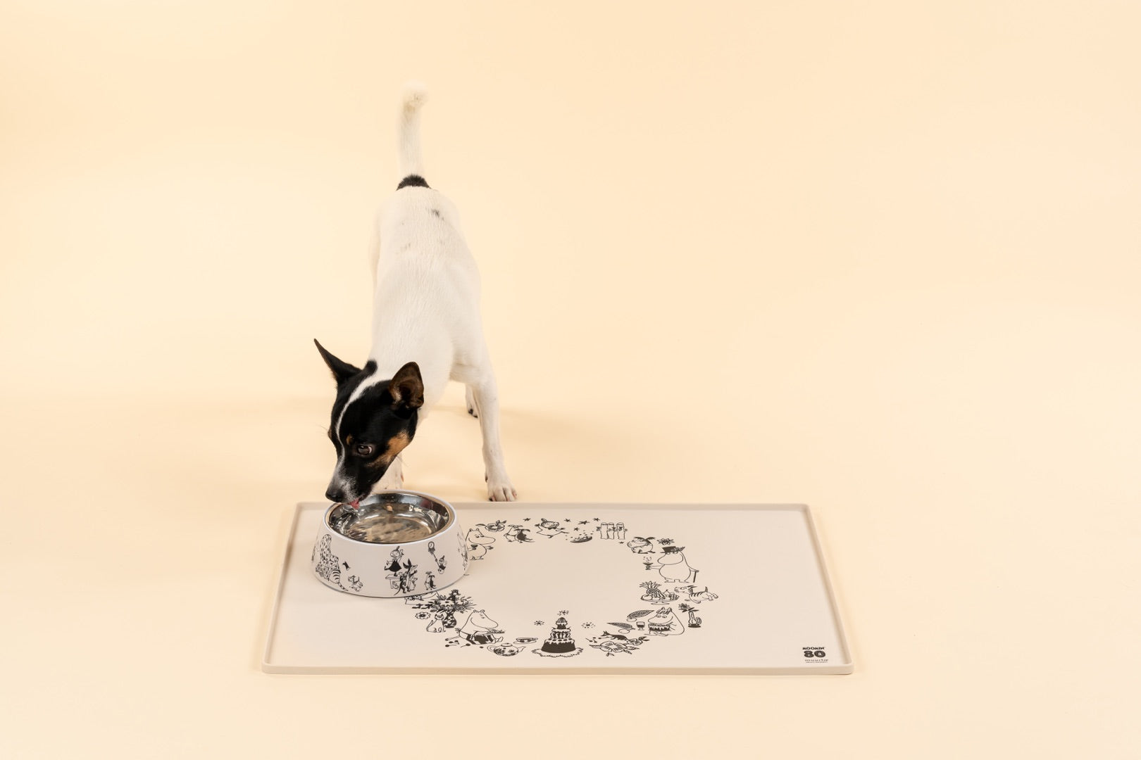 Moomin silikoneunderlag til kæledyr Moomin 80år 60x40cm