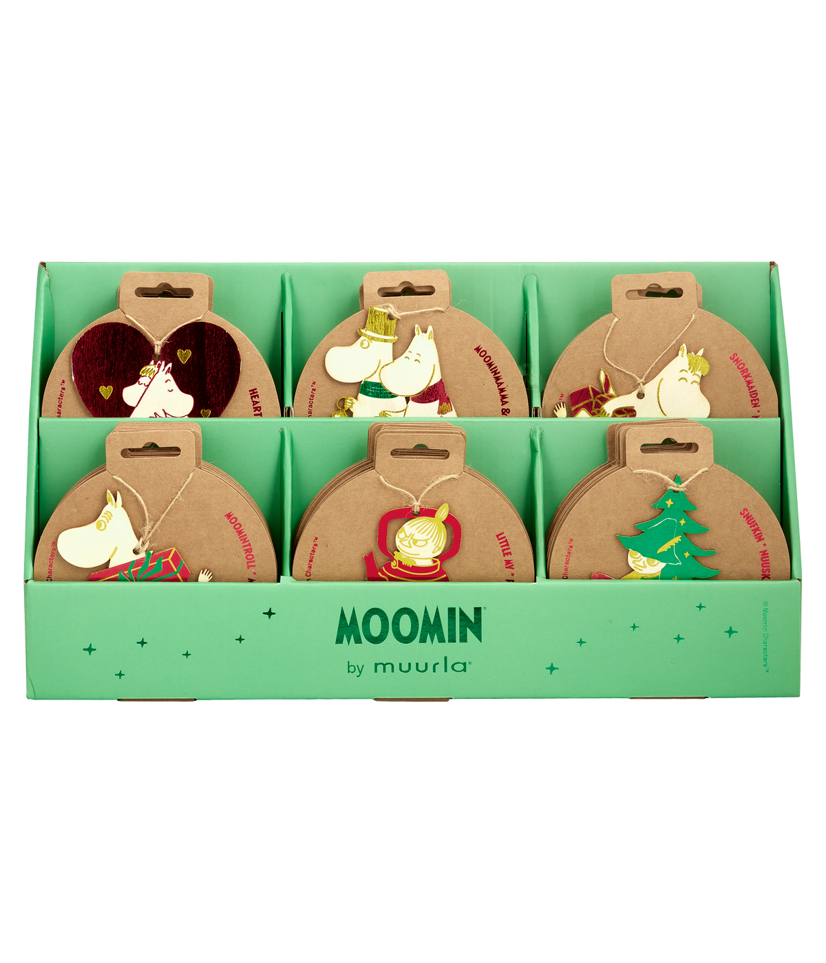 Moomin plywood Christmas decoration display 6x8pcs