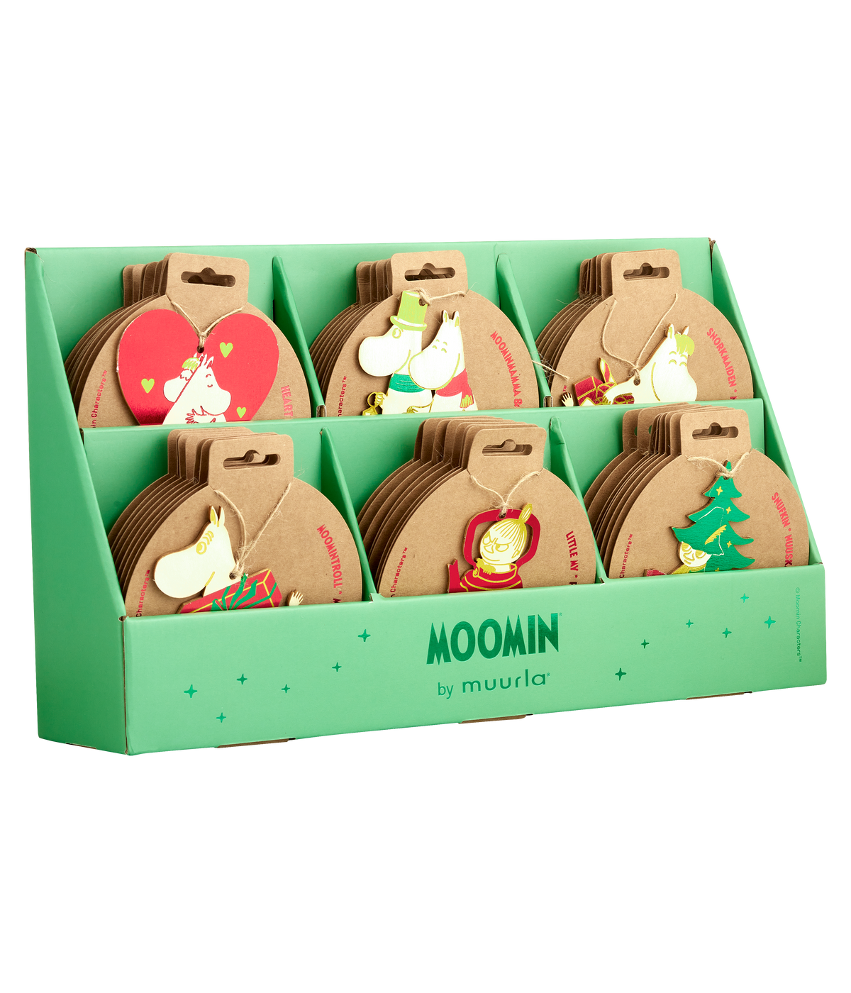 Moomin plywood Christmas decoration display 6x8pcs