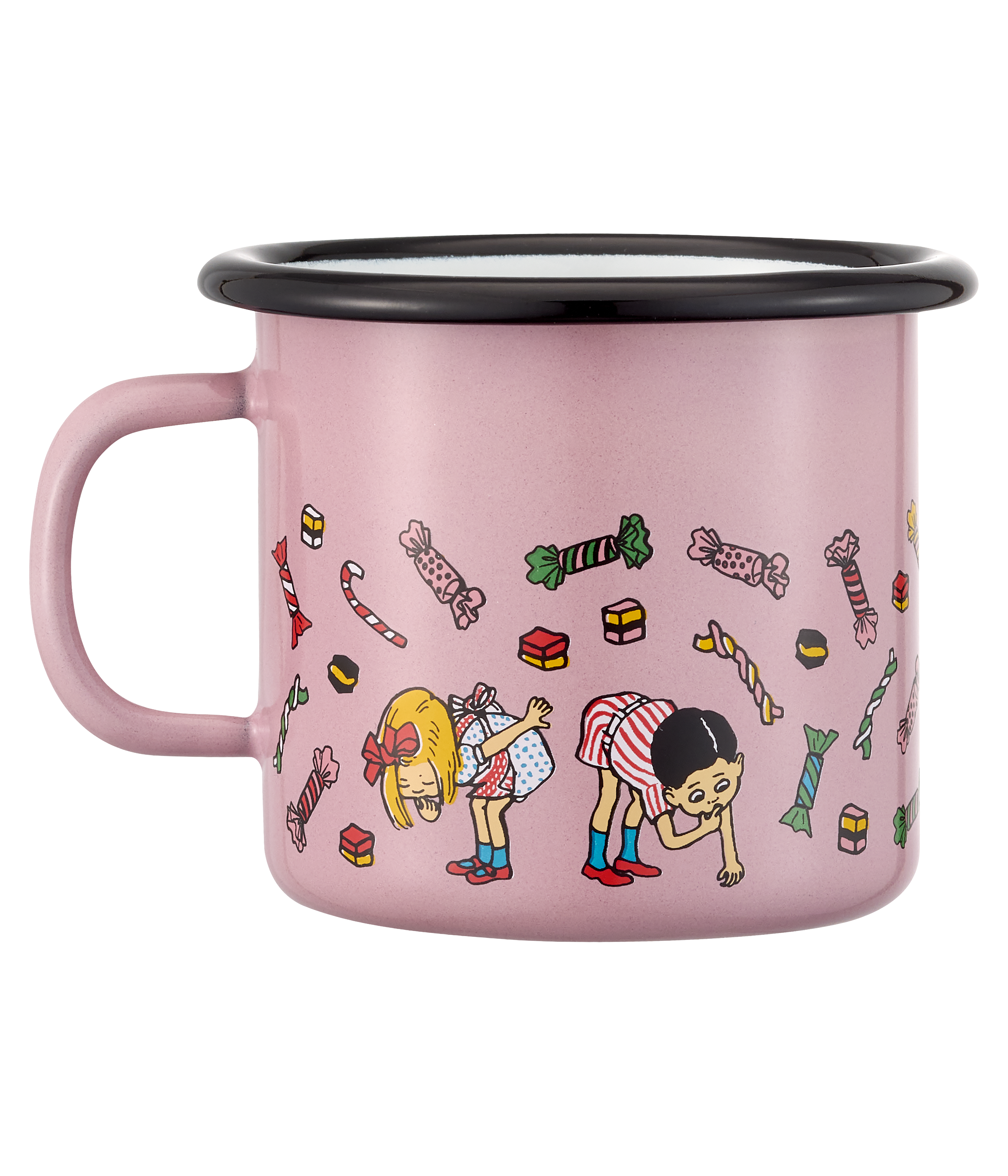 Pippi Langstrømpe emaljekrus Candy 2,5 dl