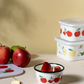 Mumitroldene emaljeskål Joyful Apples 3dl