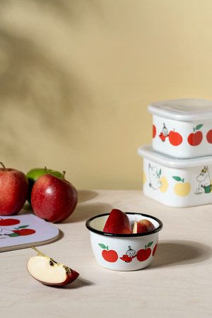 Mumitroldene emaljeskål Joyful Apples 3dl