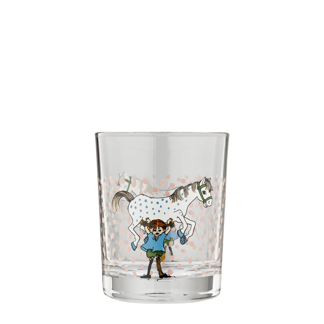 Pippi Langstrømpe glas 2 dl - Pippi og hesten - Dsignhouse