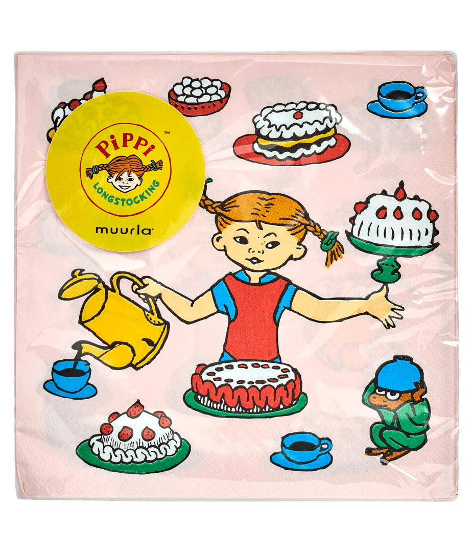 Pippi Langstrømpe servietter Fødselsdag - Dsignhouse