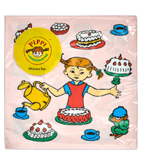 Pippi Langstrømpe servietter Fødselsdag - Dsignhouse