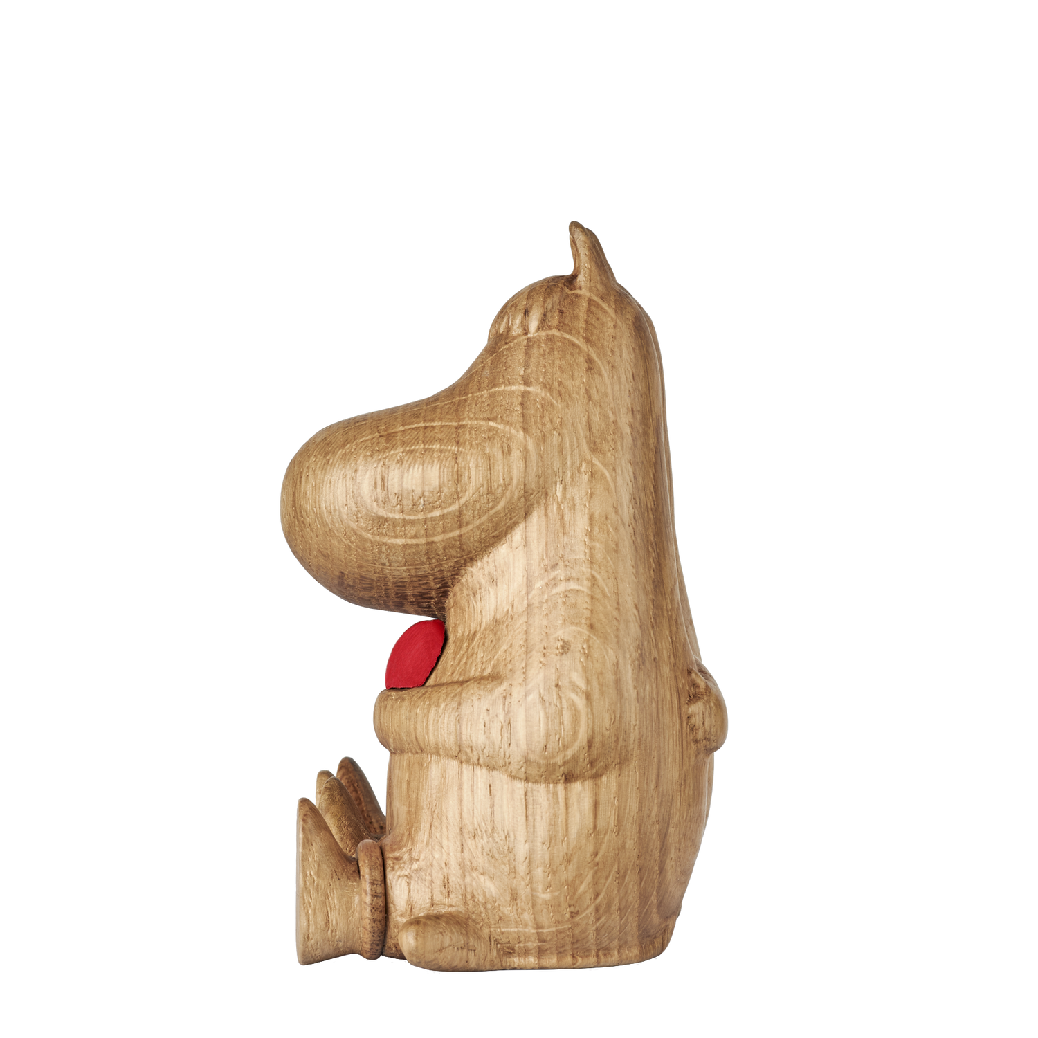 Mumitroldene træfigur egetræ Kram/HUG med rødt hjerte