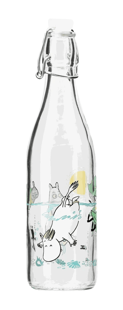 Moomin glasflaske 0,5L Fun in the Water - Dsignhouse 774-050-07