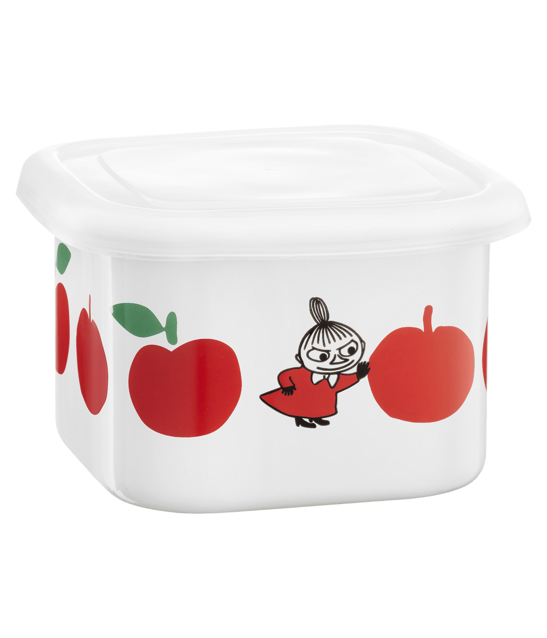 Mumitroldene Emaljekrukke med låg Joyful Apples 0,67L - Dsignhouse