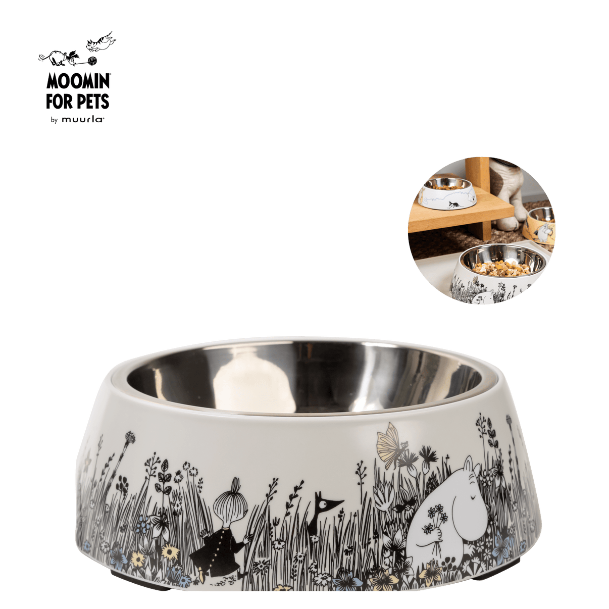 Mumitroldene hundeskål L - grå - Dsignhouse