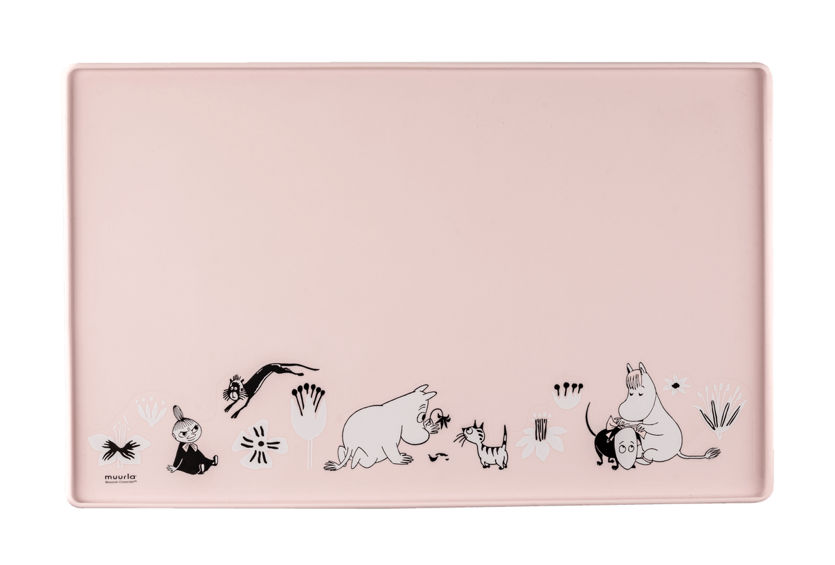 Mumitroldene silikoneunderlag 48 x 30 cm - pink - Dsignhouse