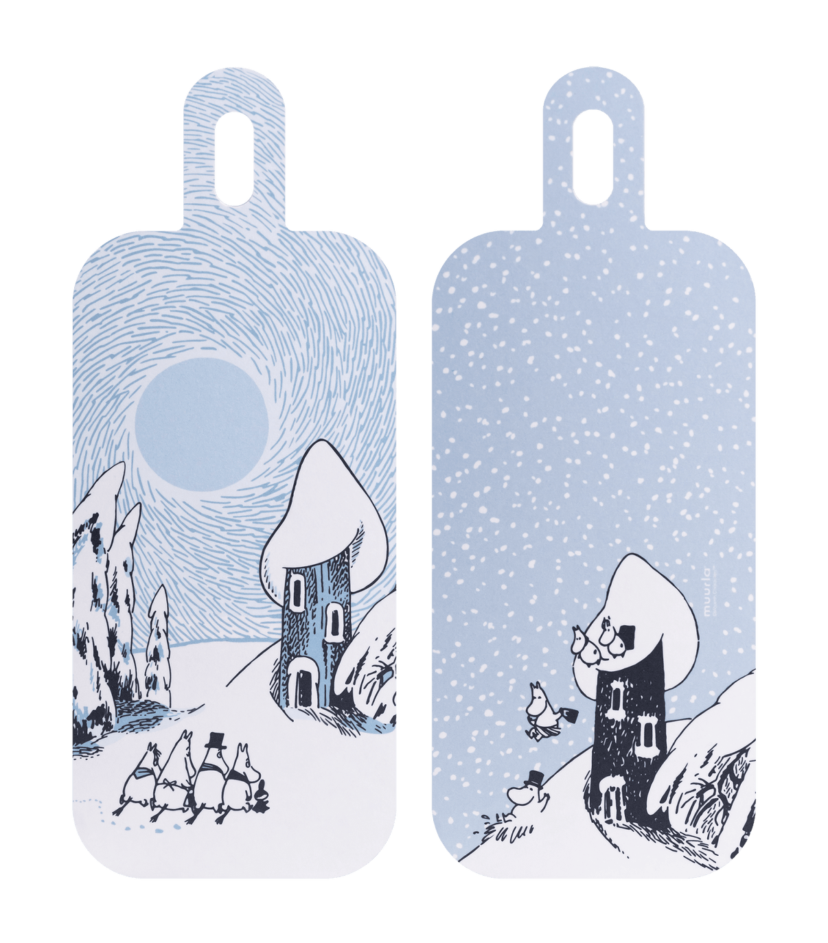 Mumitroldene skærebræt 13 x 33 cm - Snowy Valley - Dsignhouse