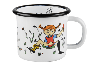Pippi Langstrømpe emaljekrus 1,5 dl med Mr Nilsson - Dsignhouse