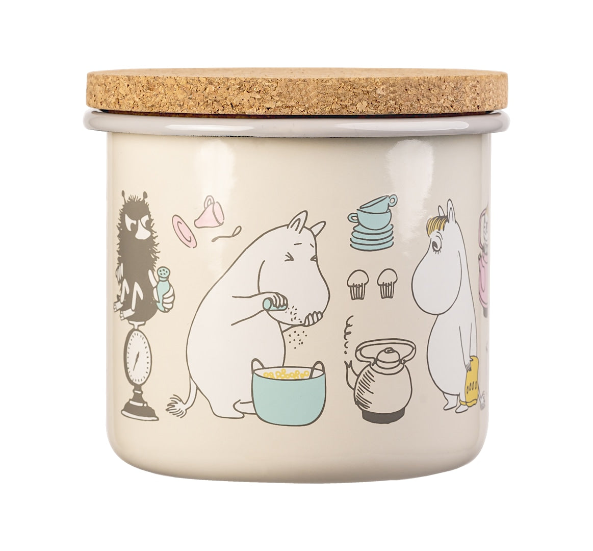 The Moomins enamel jar 1.3L, Bon Appétit