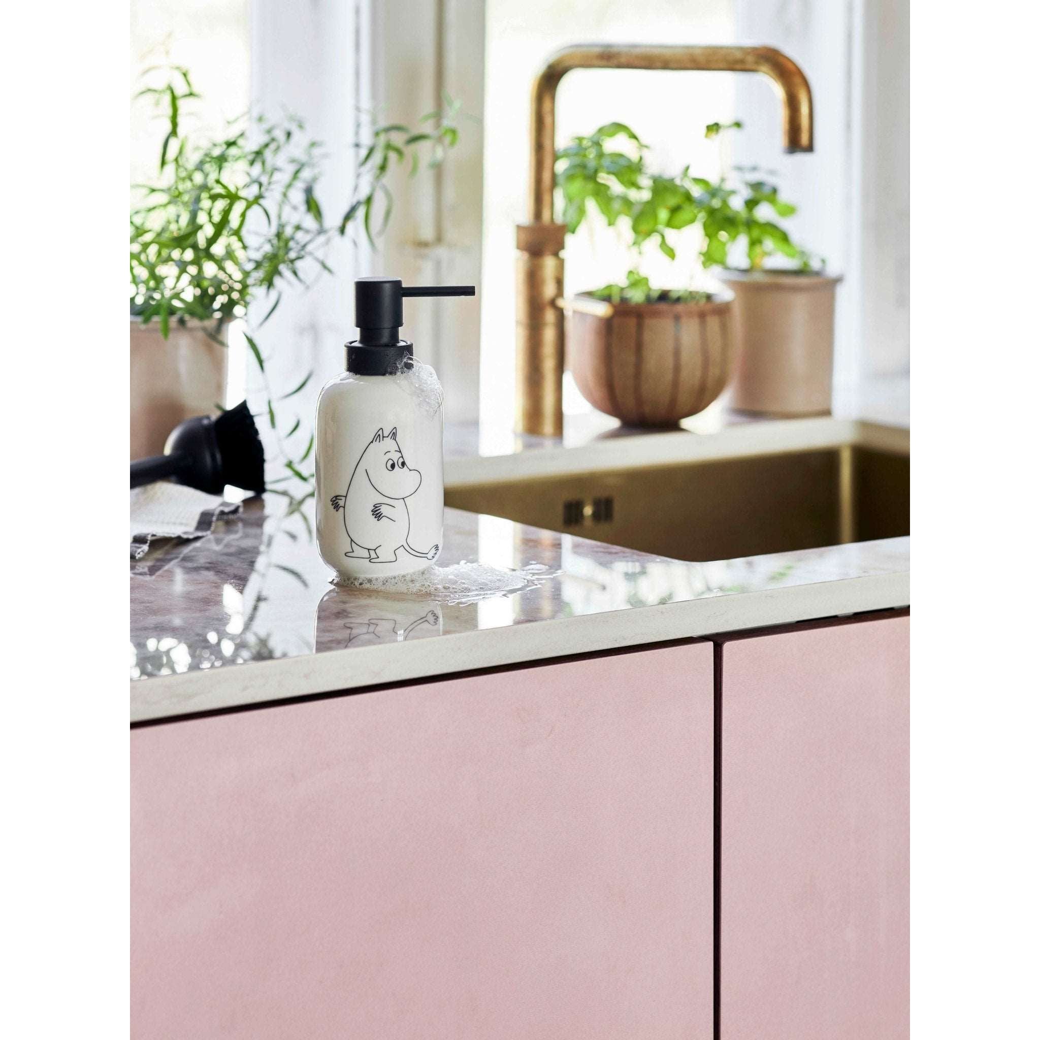 Mumitroldene sæbedispenser 350ml. Valley white - A-grade porcelæn/keramik - Dsignhouse