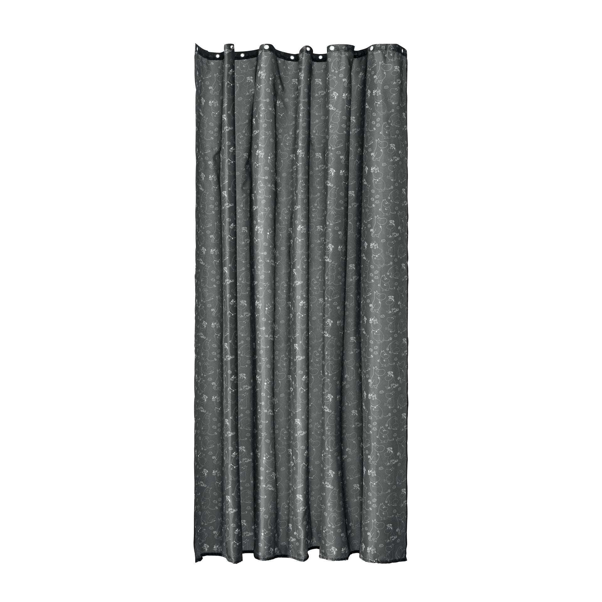 Mumitroldene badeforhæng 180x200 Shadow black - Dsignhouse