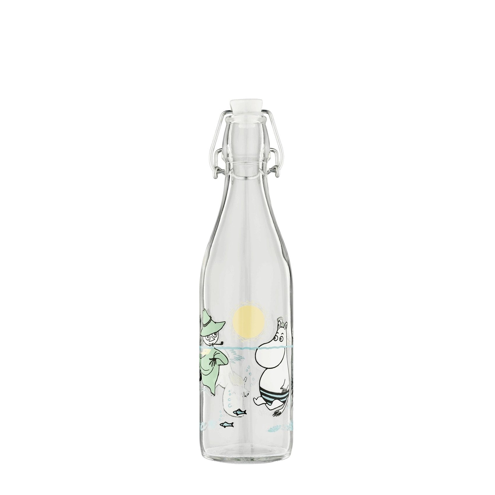 Moomin glass bottle Fun in the water 0.5L