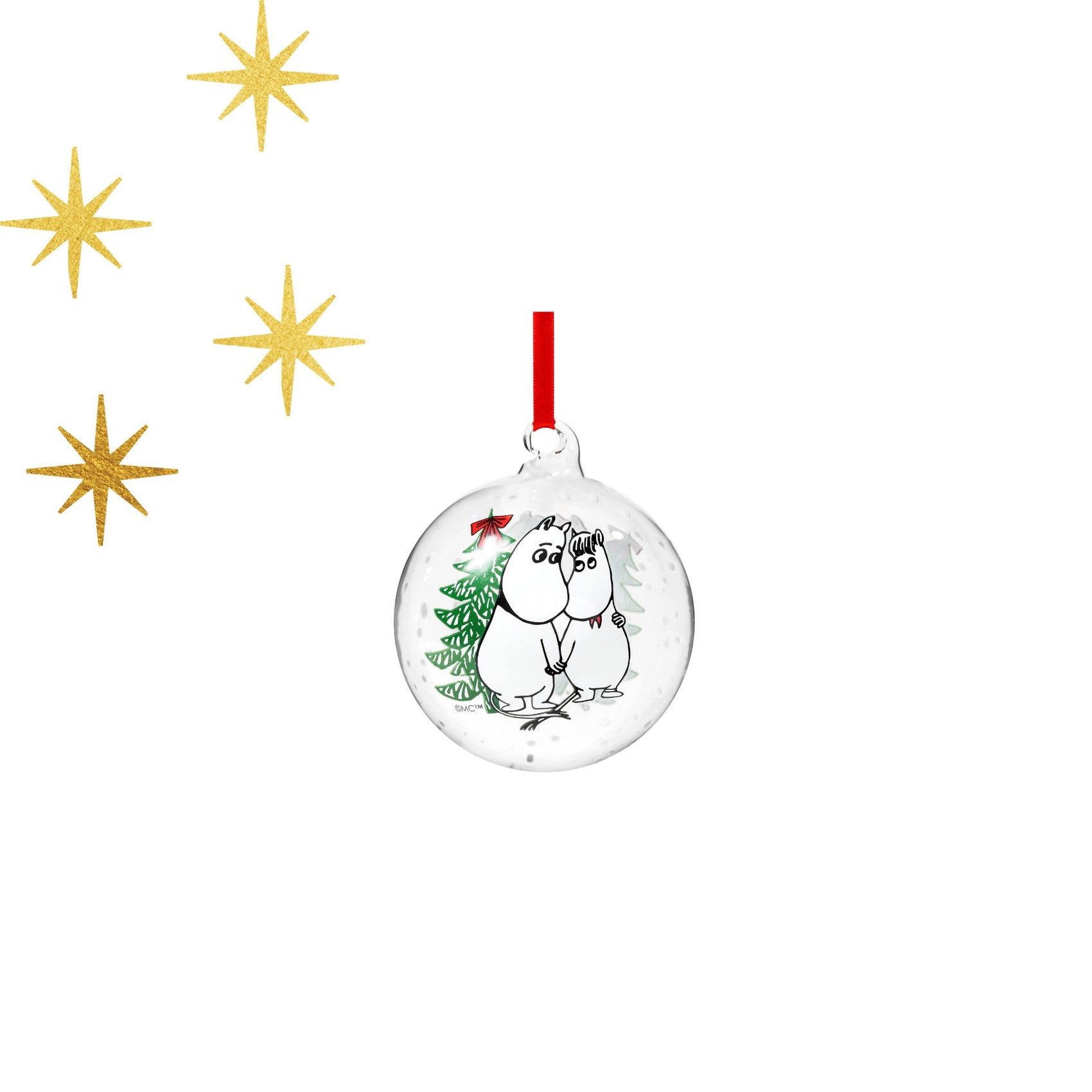 The Moomins Christmas ball Ø9cm - Moomin &amp; Snorkmaiden